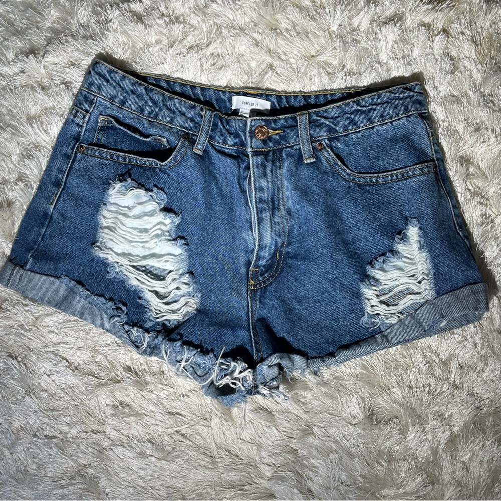 Forever 21 Distressed Jeans Shorts 30